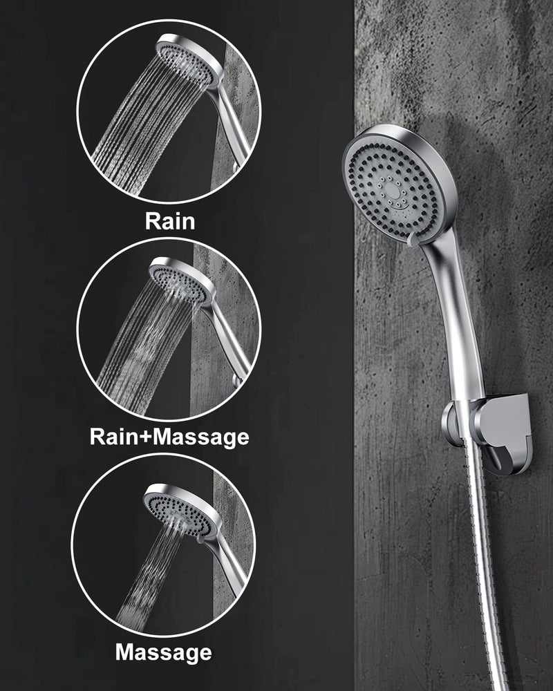 TONNY RV Shower Faucet with Shower Head and Hose, Metal Camper Shower Faucet Valve Diverter, 4'' RV Shower Faucets Replacement with Handheld Showerhead for RV Camper Motorhome Trailer, Brushed Nickel - Image 4
